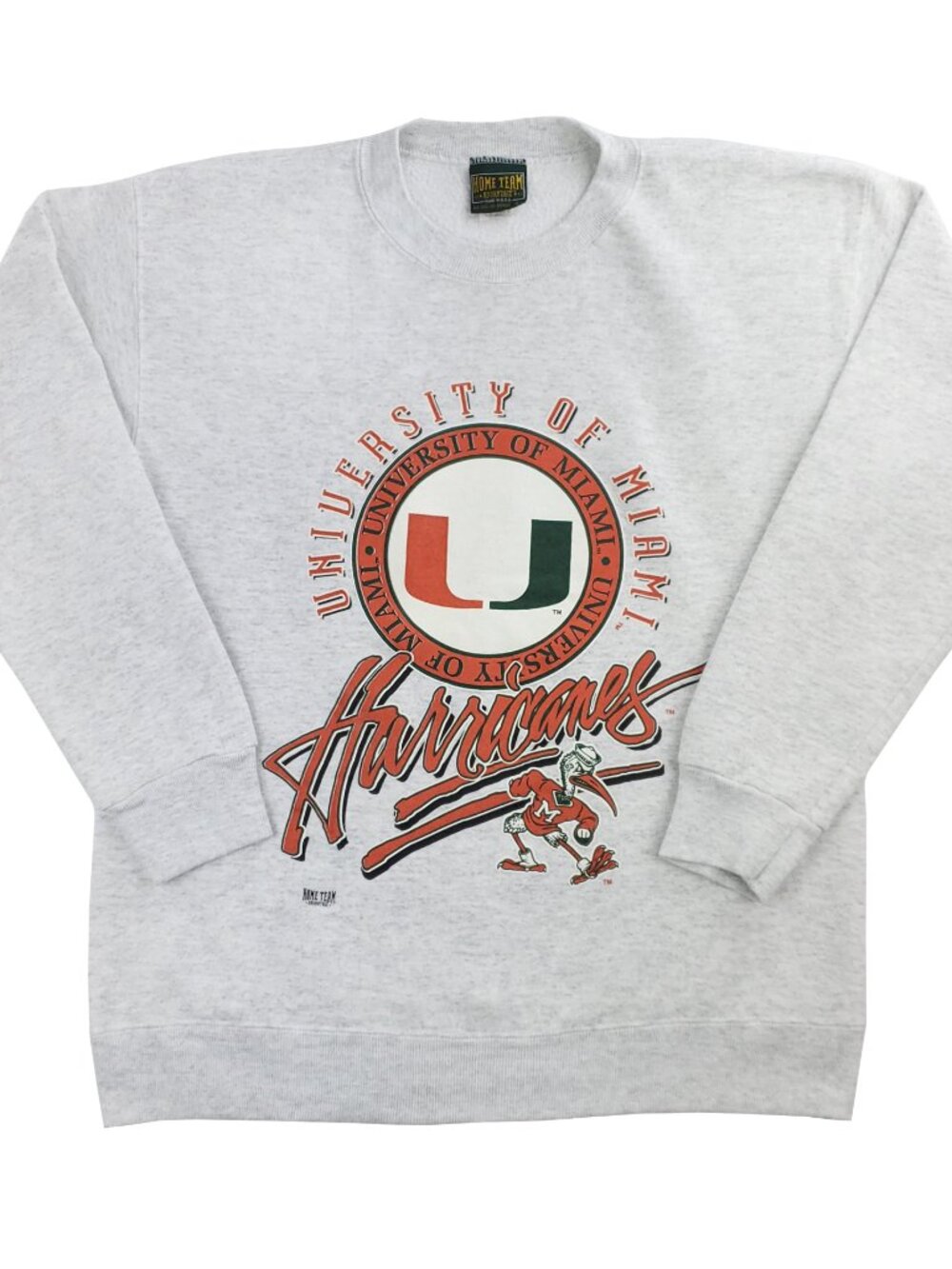 University Miami Hurricanes Vintage Crewneck Sweatshirt 90s Sebastian Ibis Large